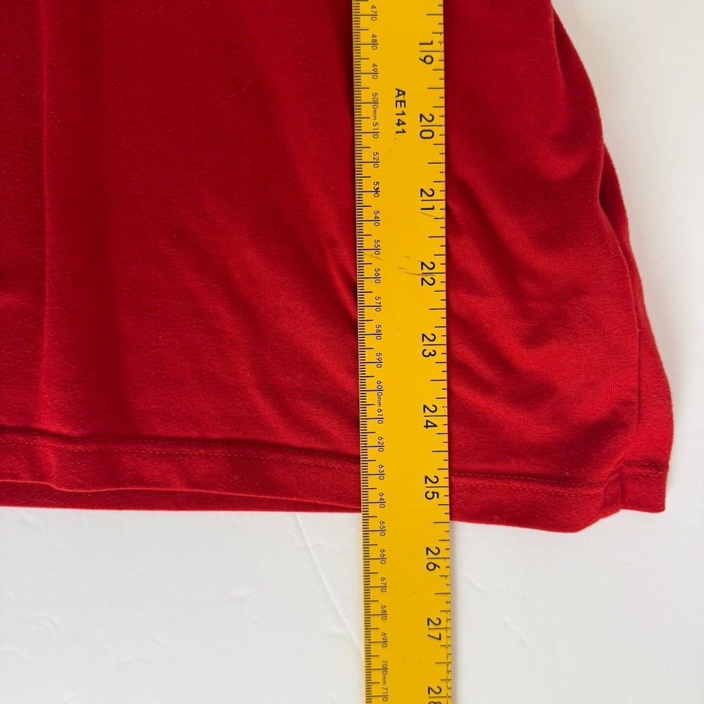 The North Face Long Sleeve T Shirt Mens M Red Crew Neck Sleeve Hit Logo Active - Picture 7 of 8